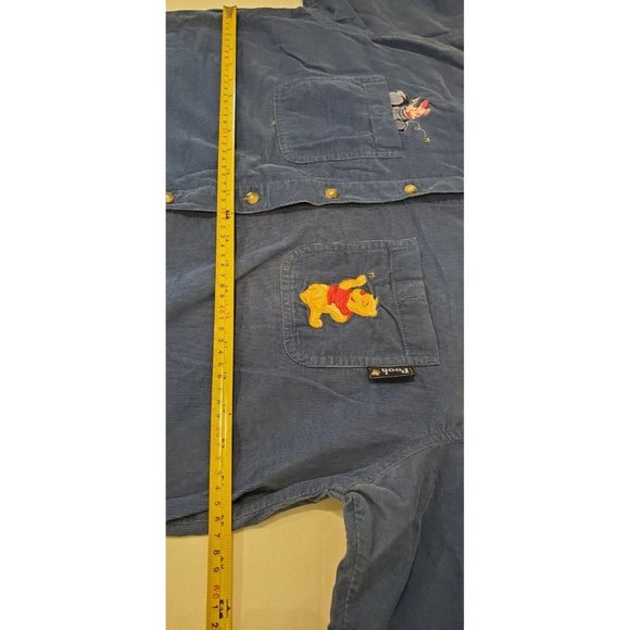 Disney Winnie The Pooh Piglet Women's Blue Corduroy Button Long Sleeve M Vintage - Picture 6 of 7